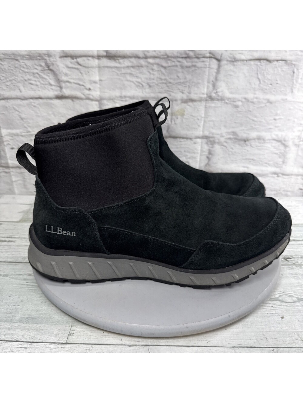 NEW LL Bean Black Suede Fabric Waterproof Insula Boots (515262). US Men Sz 11.5